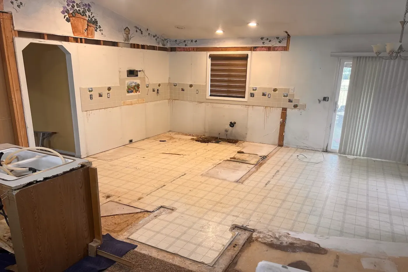 Gutted kitchen during demolition stage of a Boise kitchen remodel