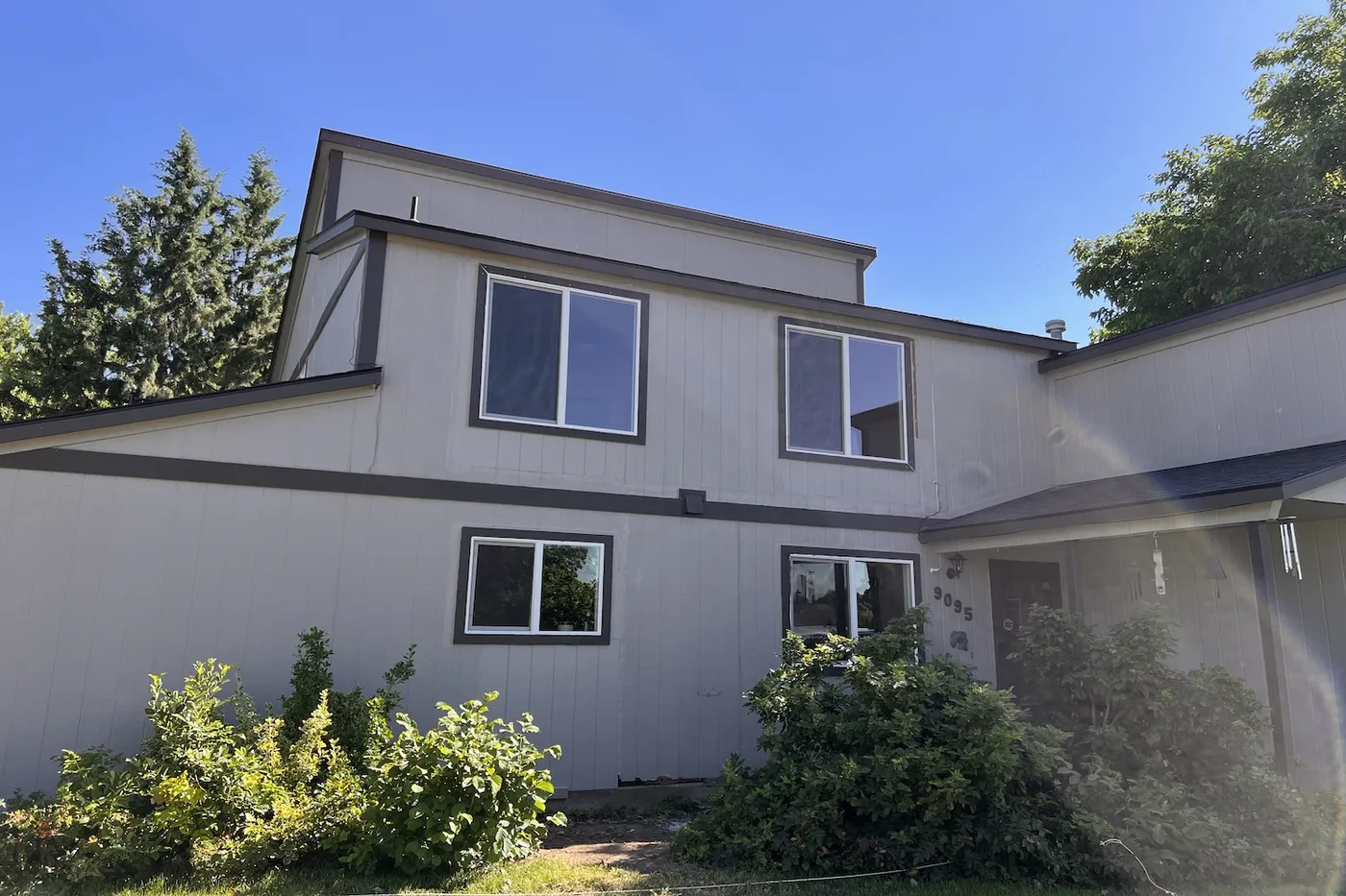 Finished Boise home exterior with new windows and seamlessly matched siding